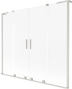 Mexen Velar L Duo, 2-krídlová posuvná vaňová zástena 180 x 150 cm, 8mm sklo námraza, brúsená oceľ, 896-180-003-32-97