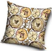 Vianočný vankúš Drevené ozdoby - 40 x 40 cm