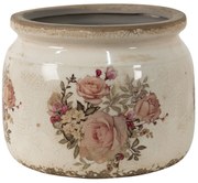 Keramický obal na kvetináč s ružami Rosien - Ø20*15 cm