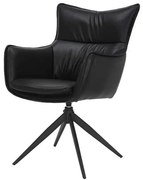 Moderná stolička z umelej kože s otočnou funkciou Valence čierna