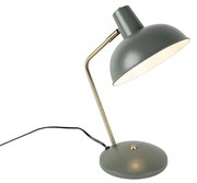 Retro stolná lampa zelená s bronzom - Milou