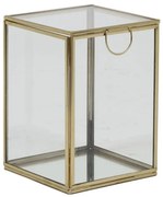 Zlatý sklenený úložný box Mirina - 12*12*17 cm
