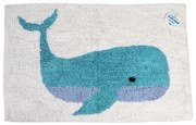 Biela/modrá kúpeľňová predložka 83x52,5 cm Whale – Rex London