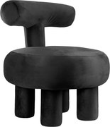 Čierne zamatové kreslo Abrazo – Leitmotiv