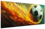 Obraz - Futbalová lopta v lete (120x50 cm)