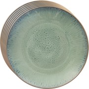 Orion Sada keramických mělkých talířů Glaze zelená27 cm, 6 ks