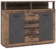 Komoda RUNA tmavohnedá/antracitová