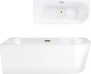 Rohová vaňa Corsan Intero 150 cm, ľavostranná montáž, korok, zlato