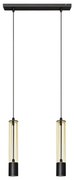 LED Luster na lanku BARS 2xGU10/4,8W/230V čierna/zlatá