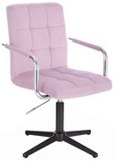 LuxuryForm DESIGN Stolička VERONA VELUR na čiernom kríži - levanduľa