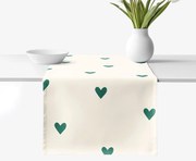 Goldea behúň na stôl 100% bavlnené plátno - srdiečka na slonovej kosti 20x120 cm