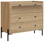 Nízka komoda v dekore duba v prírodnej farbe 90x80 cm Mayra – Marckeric