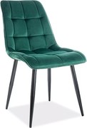 SI Elegantná zamatová stolička zelená