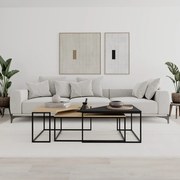 Konferenčné stolíky v súprave 3 ks s doskou v dubovom dekore v prírodnej farbe 70x110 cm Titan – Marckeric