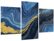 Obraz - Modro-zlatá abstrakcia (90x60 cm)
