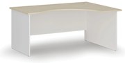 Ergonomický kancelársky písací stôl PRIMO WHITE, 160x120 cm, pravý, biela/breza
