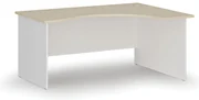 Ergonomický kancelársky písací stôl PRIMO WHITE, 160x120 cm, pravý, biela/breza