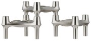 Stoff Nagel Dizajnový svietnik BMF STOFF Nagel Brushed Chrome – set 3 ks