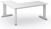 Rohový kancelársky písací stôl PRIMO FLEXIBLE, 180x160 cm, biela