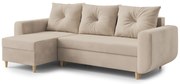 Rohová sedacia súprava Eugenie (L) (svetlobéžová). Akcia -20%. Vlastná spoľahlivá doprava až k Vám domov. 1065567