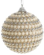 Vianočná ozdoba krémová / strieborná (6 ks)