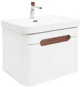 Kúpeľňová skrinka s umývadlom a batériou SAT Fusion 57,5x43x45 cm biela matná SATFUSION60WMWBA