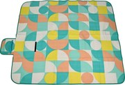 Pikniková deka Retro kocka 130 x 150 cm, modrá