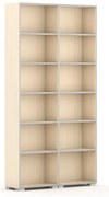 Knižnica SILVER LINE, 2 stĺpce, 2230 x 1200 x 400 mm, breza