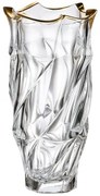 KRIŠTÁĽOVÁ VÁZA BOHEMIA FLAMENCO GOLD SOFT 300 MM
