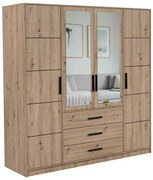Skriňa Kos D4 dub artisan/zrkadlo