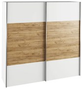 Skriňa s posúvacími dverami, biela/dub artisan, GABRIELA NEW