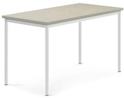 Stôl SONITUS, 1400x700x760 mm, linoleum - svetlošedá, biela