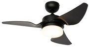 Stropný ventilátor čierny 86,7 cm vrátane LED stmievateľný s diaľkovým ovládaním - Yuki