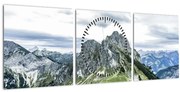 Obraz - Vrcholy hôr (s hodinami) (90x30 cm)