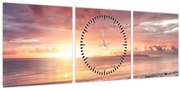 Obraz - Morská panoráma (s hodinami) (90x30 cm)