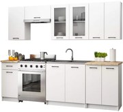 Kuchynská linka OLIVIA V720 2.4 m s vitrínou biela