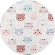 Slonovinový prateľný detský koberec ø120 cm Cute Animals – Vitaus