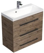 Kúpeľňová skrinka s umývadlom SAT Cube Way 80x76,5x40 cm dub wellington CUBE2803DW