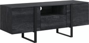 TV stolík Verica 150 cm s otvorenou policou - charcoal / čierne nožičky