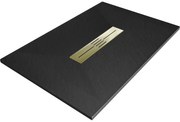 Mexen Toro sprchový box obdĺžnikový SMC 100 x 70 cm, čierny, zlatá krytka - 43707010-G