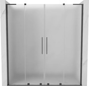 Mexen Velar L Duo, posuvné sprchové dvere do otvoru 170 cm, 8mm sklo námraza, grafit brúsený, 871-170-003-32-66