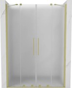 Mexen Velar Duo, posuvné sprchové dvere do otvoru 140 cm, 8mm sklo námraza, zlatá matná, 871-140-000-32-55