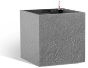 Flower Lover Samozavlažovací kvetináč Cubico Stone sivá, 27 cm, 27 cm