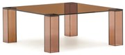 Hnedý sklenený konferenčný stolík 85x85 cm Adularia – Kave Home