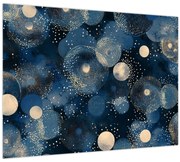 Obraz - Modro-zlaté krúžky (70x50 cm)
