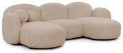 Svetlohnedá rohová pohovka z textílie buklé (do tvaru "U") Orbit – Ropez