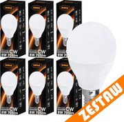 SADA 6x LED žiarovka G45 E14 8W 705lm - studená biela