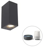 Inteligentná nástenná lampa sivá plastová vrátane 2 Wifi GU10 - Baleno