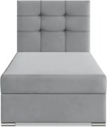 Čalúnená posteľ ELDA Velvet 90×200 cm svetlosivá