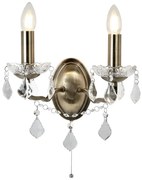 Searchlight 8732-2AB - Krištáľové nástenné svietidlo PARIS 2xE14/40W/230V